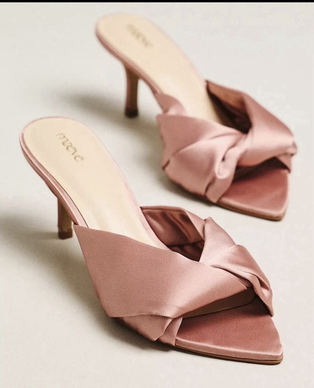 Anthropologie Maeve Ilora Satin Twist Mule Heels Women's Shoes Size 9 or 40 EU